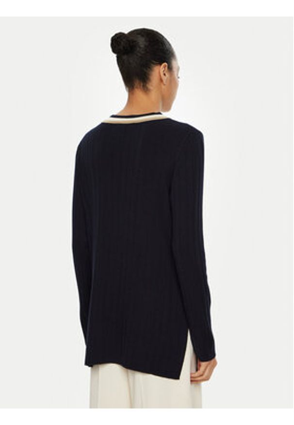 Luisa Spagnoli Kardigan Magistro 58593 Granatowy Regular Fit. Kolor: niebieski. Materiał: wełna