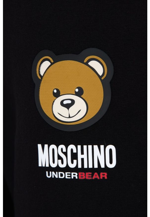 MOSCHINO Czarne spodnie dresowe. Kolor: czarny. Materiał: dresówka
