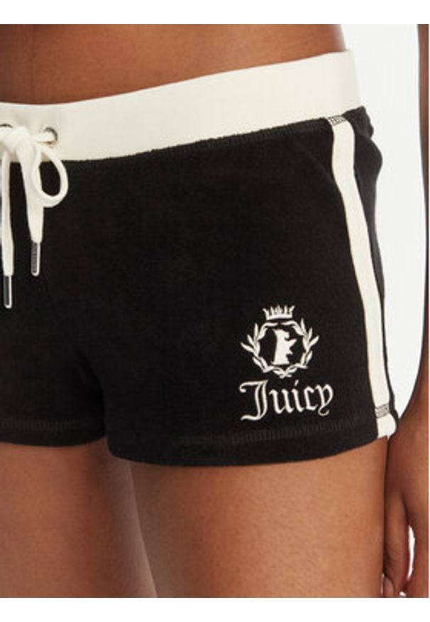 Juicy Couture Szorty sportowe Applique Terry JCWHS126315 Czarny Slim Fit. Kolor: czarny. Materiał: bawełna