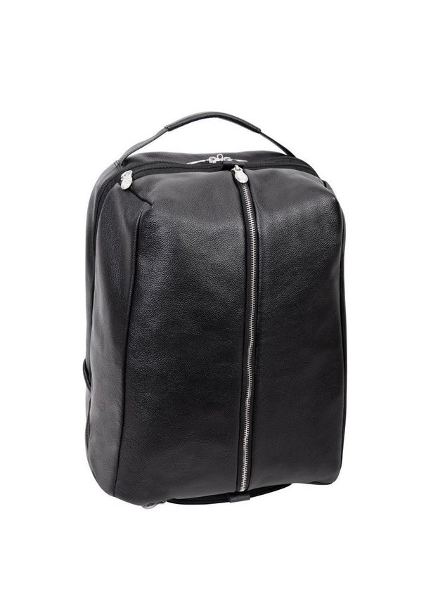 MCKLEIN - Skórzany plecak męski na laptopa McKlein South Shore czarny. Kolor: czarny. Materiał: skóra. Styl: biznesowy