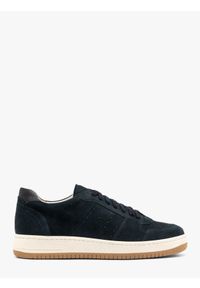Ryłko - Granatowe sneakersy męskie KERRY. Kolor: niebieski. Materiał: welur. Styl: street, sportowy