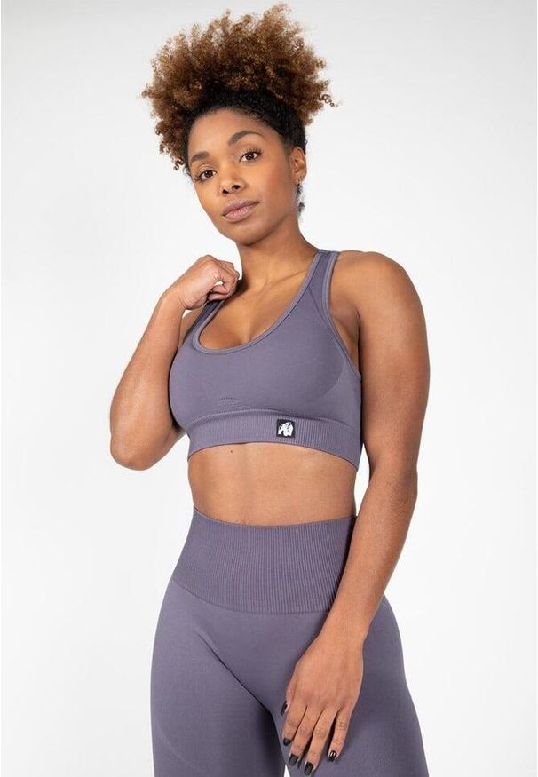 GORILLA WEAR - Yava Bezszwowe Biustonosz sportowy - Szary. Kolor: szary. Materiał: nylon. Sport: fitness