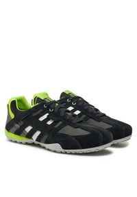 Geox Sneakersy Uomo Snake U4507A 022EK C9151 Czarny. Kolor: czarny. Materiał: skóra, zamsz