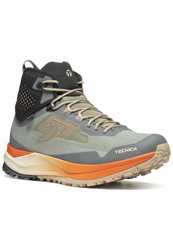 TECNICA - Buty turystyczne męskie Tecnica Spark S Mid GTX. Kolor: szary, wielokolorowy, zielony. Materiał: syntetyk, materiał. Sport: turystyka piesza