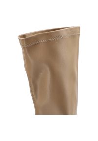 CheBello - Beżowe Kozaki Chebello Damskie Stylowe Obuwie. Okazja: na co dzień. Zapięcie: zamek. Kolor: beżowy. Szerokość cholewki: normalna. Materiał: skóra. Sezon: jesień. Obcas: na obcasie. Styl: elegancki. Wysokość obcasa: niski #3