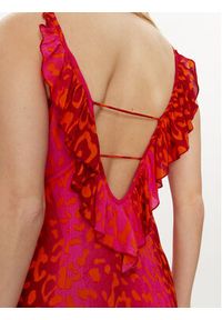 LOLA CASADEMUNT Sukienka letnia LS2416047 Różowy Relaxed Fit. Kolor: różowy. Materiał: wiskoza. Sezon: lato
