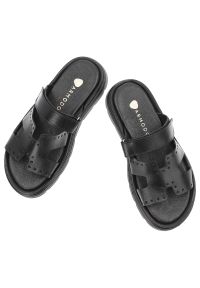Czarne Klapki Armodo Obuwie Damskie Na Płaskiej Podeszwie. Kolor: czarny. Materiał: skóra. Sezon: lato. Obcas: na płaskiej podeszwie #5