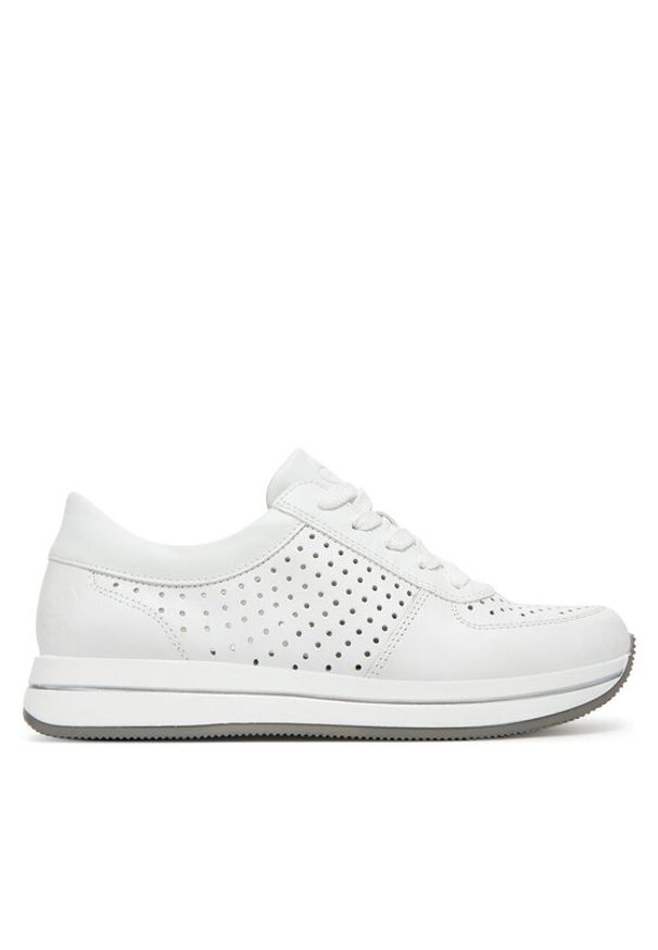 Rieker Sneakersy N4515-80 Biały. Kolor: biały. Materiał: skóra