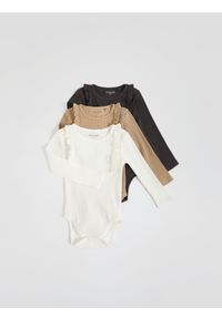 Reserved - Body z falbanką 3 pack - złamana biel. Materiał: bawełna