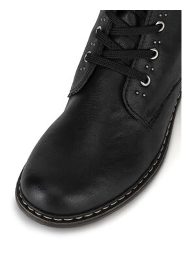 Rieker Botki 71218-00 Czarny. Kolor: czarny. Materiał: materiał