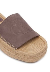 Calvin Klein Espadryle Flatf Espa Mule Nub Mg HW0HW02890 Brązowy. Kolor: brązowy. Materiał: skóra, nubuk #3