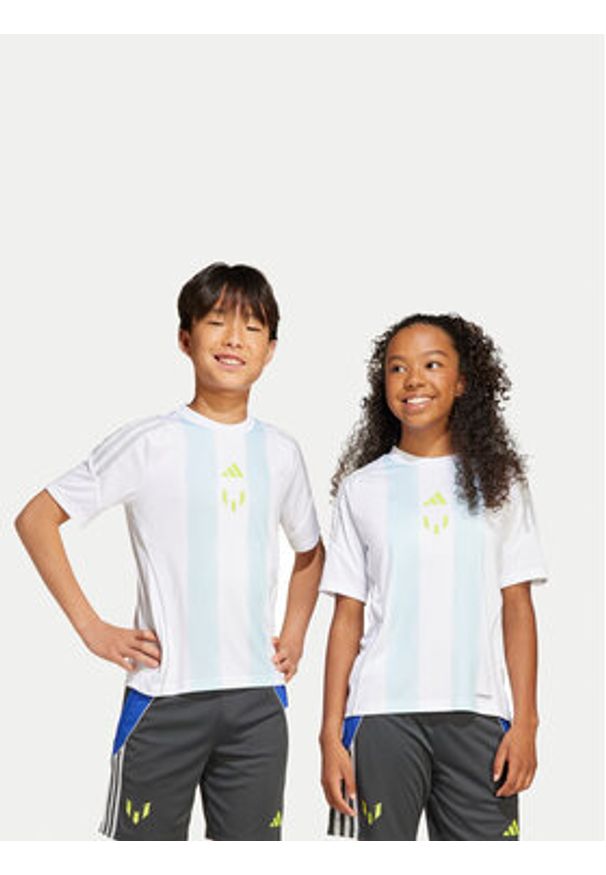 Adidas - adidas T-Shirt Messi Training JI5460 Biały Regular Fit. Kolor: biały. Materiał: syntetyk