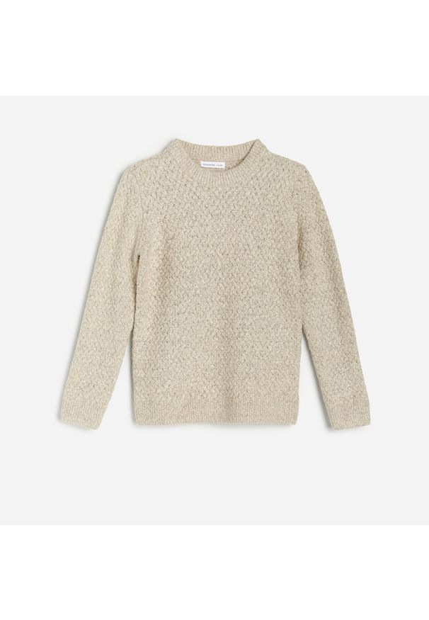 Reserved - Melanżowy sweter - Beżowy. Kolor: beżowy. Wzór: melanż