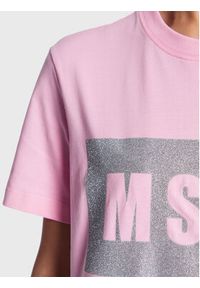 MSGM T-Shirt 3441MDM520G 237002 Różowy Regular Fit. Kolor: różowy. Materiał: bawełna #4