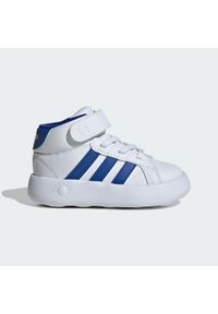 Adidas - Buty Grand Court Mid Kids. Kolor: żółty, biały, wielokolorowy, niebieski. Materiał: materiał