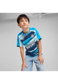 Puma - Maillot Faster dla dzieci OM 2024/25. Kolor: niebieski. Sport: piłka nożna
