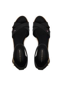 TOMMY HILFIGER - Tommy Hilfiger Espadryle Mid Wedge Espad X Cross FW0FW09332 Czarny. Kolor: czarny. Materiał: materiał #3