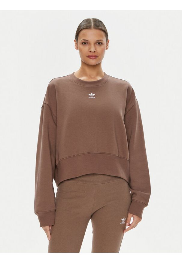 Adidas - adidas Bluza adicolor Essentials IR5971 Brązowy Oversize. Kolor: brązowy. Materiał: bawełna