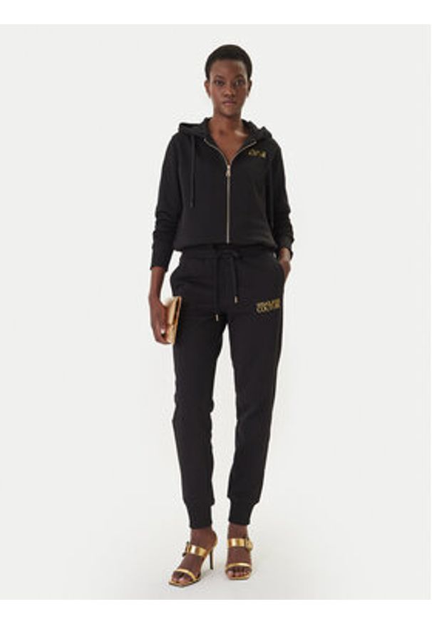 Versace Jeans Couture Spodnie dresowe 80HAAT01 CF01T Czarny Regular Fit. Kolor: czarny. Materiał: bawełna