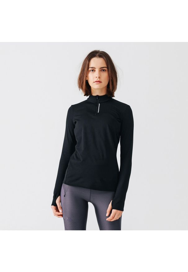 KALENJI - Bluza do biegania damska Kalenji Run Warm ocieplana. Materiał: poliester, materiał, elastan. Sport: bieganie