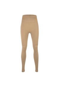 BESHAPED - Legginsy Modelujące - Power Up! Bezszwowe. Kolor: beżowy. Materiał: nylon