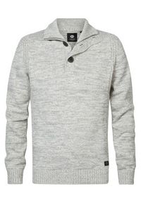 Petrol Industries Sweter M-3030-KWC206 Szary Regular Fit. Kolor: szary. Materiał: bawełna #8