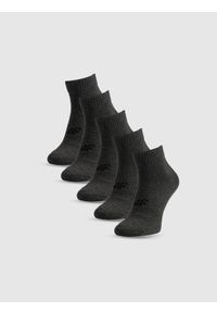 4f - 4F Skarpetki krótkie (5-pack) męskie - szare 43-46. Kolor: szary. Materiał: dzianina, bawełna. Sport: fitness, turystyka piesza #1