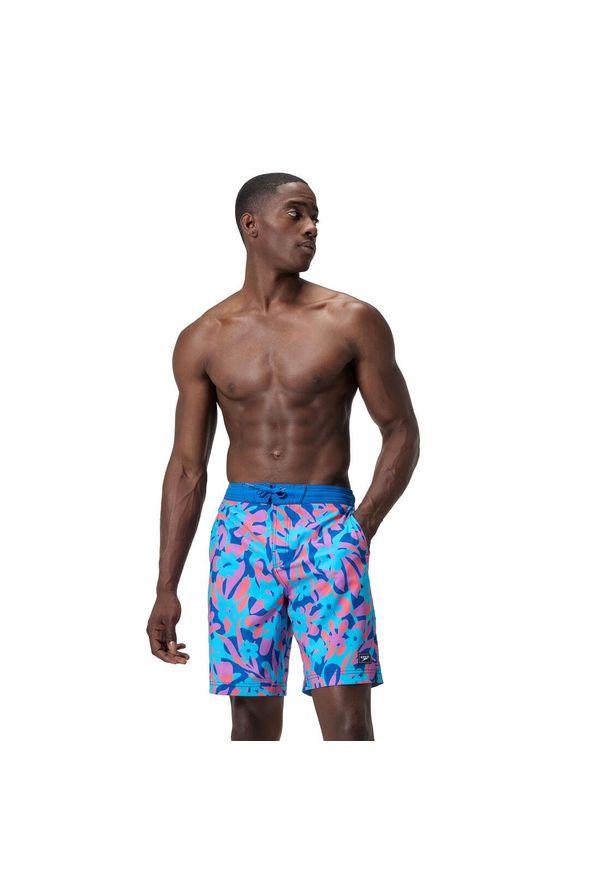 Spodenki szorty plażowe na basen męskie Speedo Print Bondi. Kolor: niebieski. Wzór: nadruk