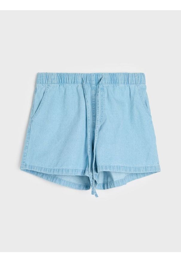 Sinsay - Szorty jeansowe jogger high waist - niebieski. Stan: podwyższony. Kolor: niebieski. Materiał: jeans