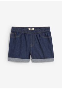 bonprix - Szorty dżinsowe mid waist. Kolor: niebieski