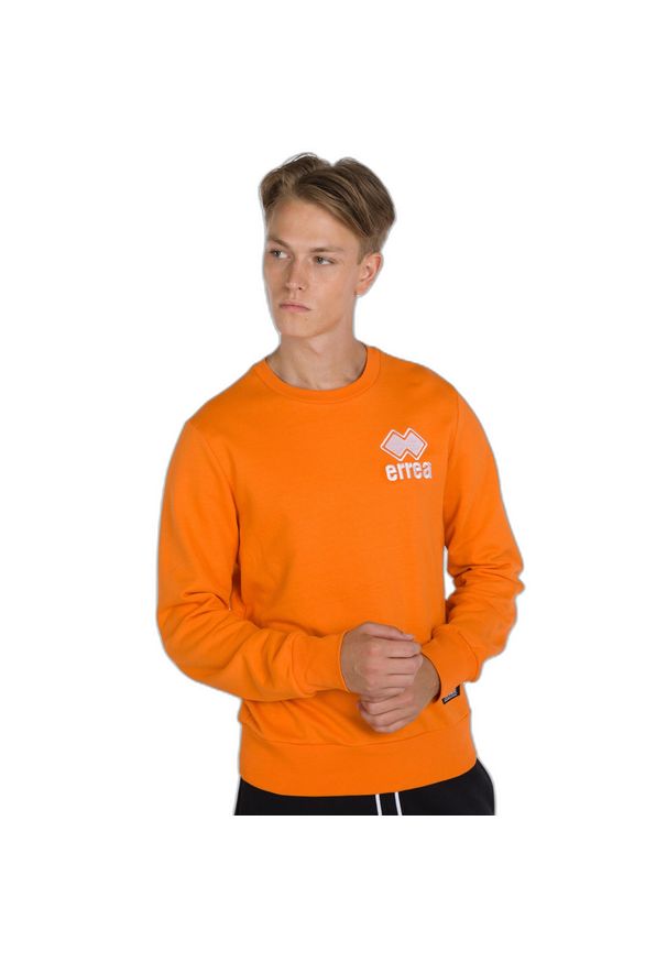 ERREA - Bluza haftowany okrągły dekolt Errea Essential 28. Kolor: pomarańczowy. Wzór: haft. Sport: fitness