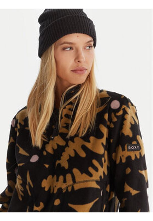 Roxy Polar Moonrising ERJFT04972 Czarny Regular Fit. Kolor: czarny. Materiał: syntetyk