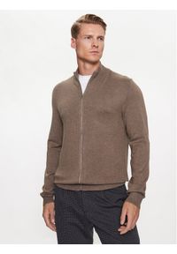 Lindbergh Sweter 30-800143 Beżowy Slim Fit. Kolor: beżowy. Materiał: wiskoza