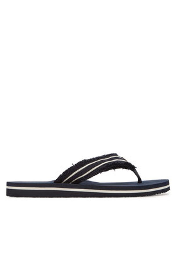 TOMMY HILFIGER - Tommy Hilfiger Japonki TH Webbing Beach Sandal FW0FW08739 Granatowy. Kolor: niebieski. Materiał: materiał