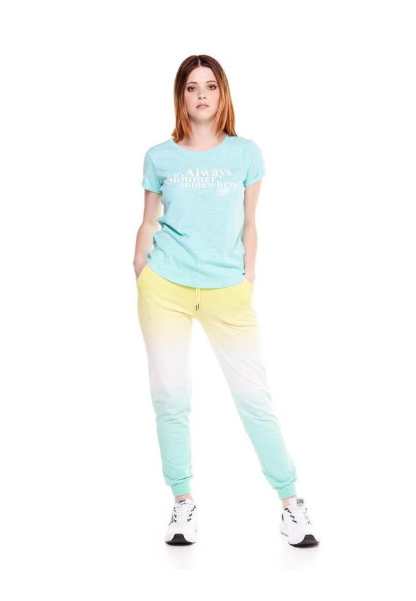 LEONE 1947 APPAREL - Damska koszulka Always Summer Silence Work. Kolor: niebieski. Materiał: tkanina. Sport: fitness