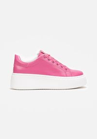 Born2be - Fuksjowe Sneakersy na Platformie Berdolina. Kolor: różowy. Obcas: na platformie #4