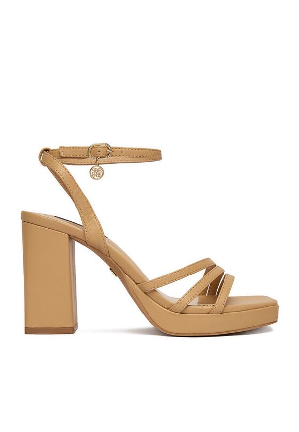 Nine West Sandały TS6197-01 Beżowy. Kolor: beżowy. Materiał: skóra