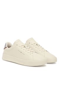 TOMMY HILFIGER - Tommy Hilfiger Sneakersy Th Court Detail Ess FM0FM05367 Écru. Materiał: skóra