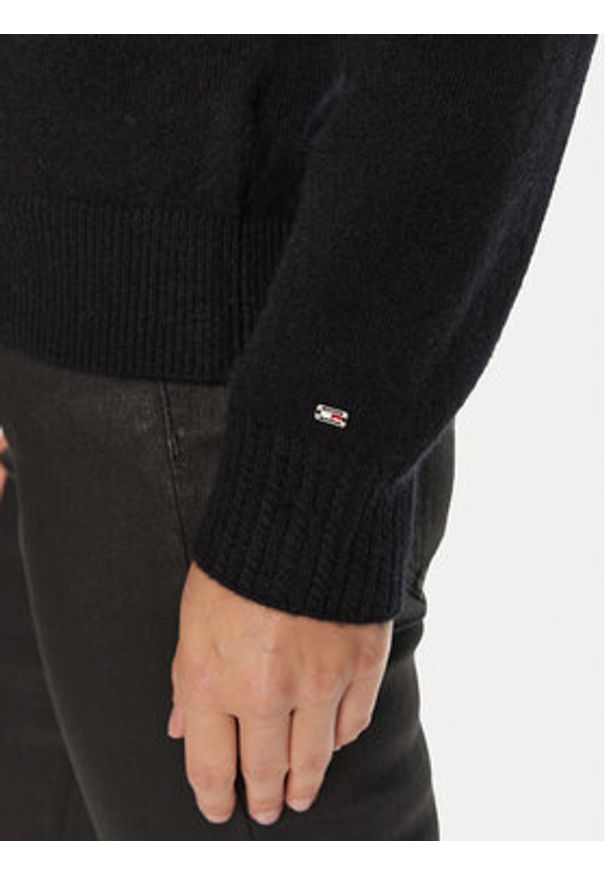 TOMMY HILFIGER - Tommy Hilfiger Sweter WW0WW43202 Czarny Regular Fit. Kolor: czarny. Materiał: kaszmir