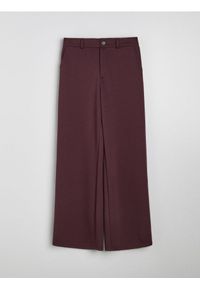 Sinsay - Eleganckie spodnie wide leg z domieszką wiskozy - czerwony. Kolor: czerwony. Styl: elegancki