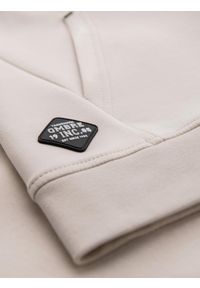 Ombre Clothing - Dresowa rozpinana bluza hoodie w stylu streetwearowym – piaskowa V6 OM-SSZP-0213 - XXL. Materiał: dresówka #6