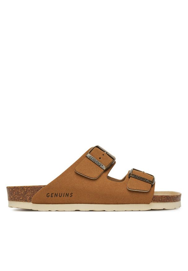 Klapki Genuins. Kolor: brązowy