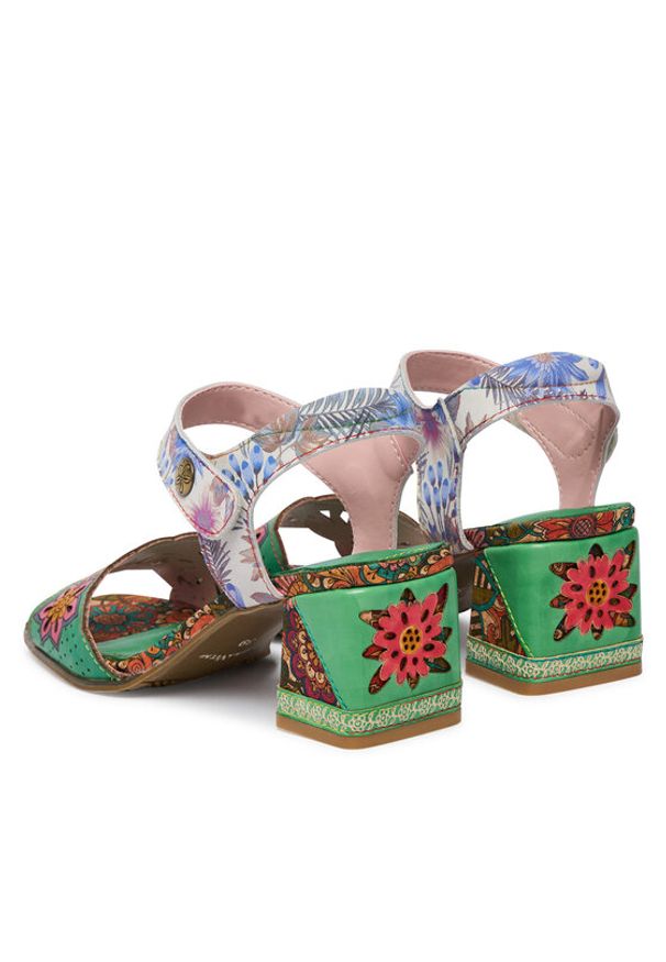 Laura Vita Sandały Jacqueso 20 Zielony. Kolor: zielony. Materiał: skóra