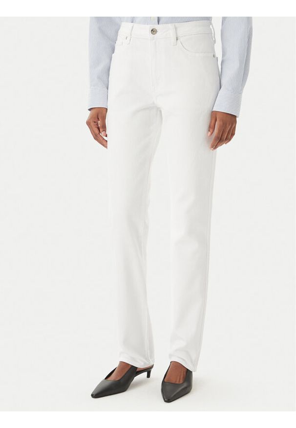 TOMMY HILFIGER - Tommy Hilfiger Jeansy WW0WW48579 Biały Slim Fit. Kolor: biały