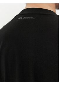 Karl Lagerfeld - KARL LAGERFELD T-Shirt 755425 542241 Czarny Regular Fit. Typ kołnierza: dekolt w karo. Kolor: czarny. Materiał: bawełna #5