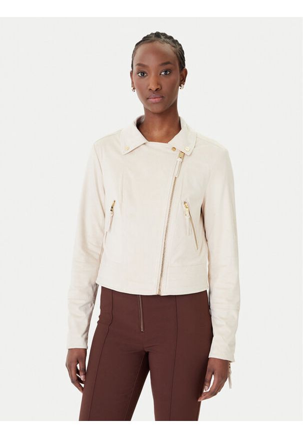 Rinascimento Kurtka przejściowa CFC0124660003 Écru Regular Fit. Materiał: skóra