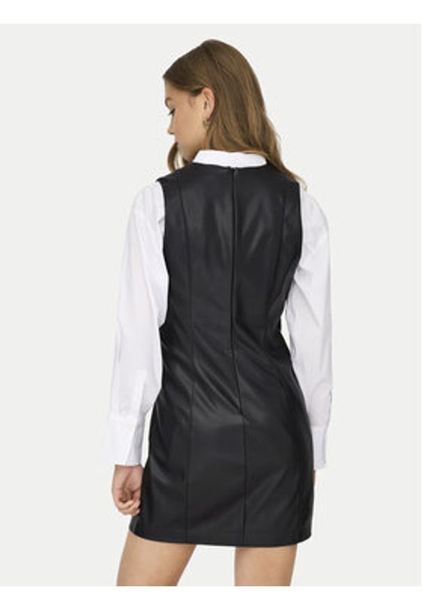 only - ONLY Sukienka z imitacji skóry Nelly 15360558 Czarny Slim Fit. Kolor: czarny. Materiał: skóra