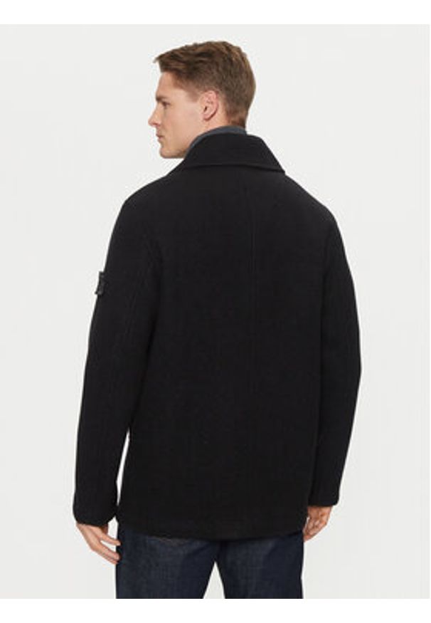 Stone Island Płaszcz wełniany 8115441F5 Czarny Regular Fit. Kolor: czarny. Materiał: wełna