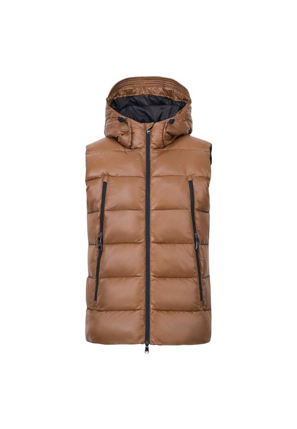 HV POLO - Damska kurtka bez rękawów HV Polo Vicky. Typ kołnierza: polo. Kolor: brązowy. Materiał: puch. Długość rękawa: bez rękawów