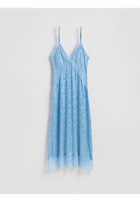 Reserved - Sukienka z wiskozy - jasnoniebieski. Kolor: niebieski. Materiał: wiskoza #1